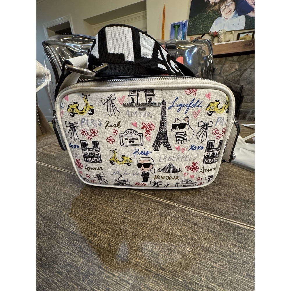 Karl Lagerfeld Paris Maybelle Crossbody Bag Parisian Print - Picture 4 of 16